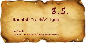 Barabás Sólyom névjegykártya